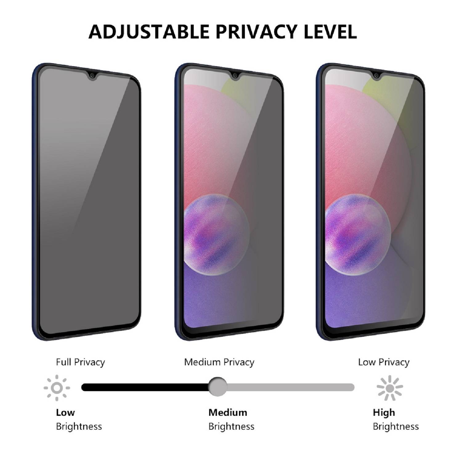 6x Blickschutz 9H Panzerglas für Samsung Galaxy A14 Anti-Spy Privacy Sichtschutz echtes Tempered Glass Panzerfolie Displayschutz Schutzfolie