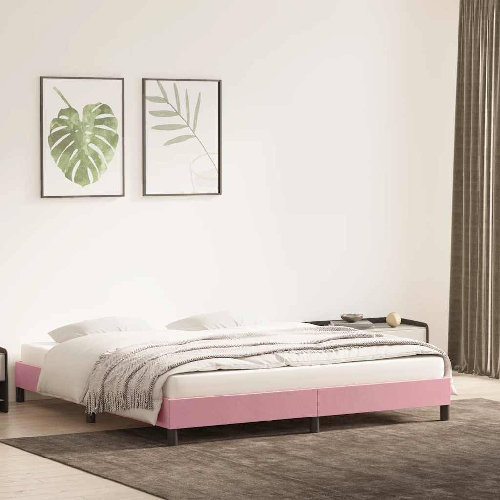 vidaXL Bettgestell ohne Matratze Rosa 200x220 cm Samt