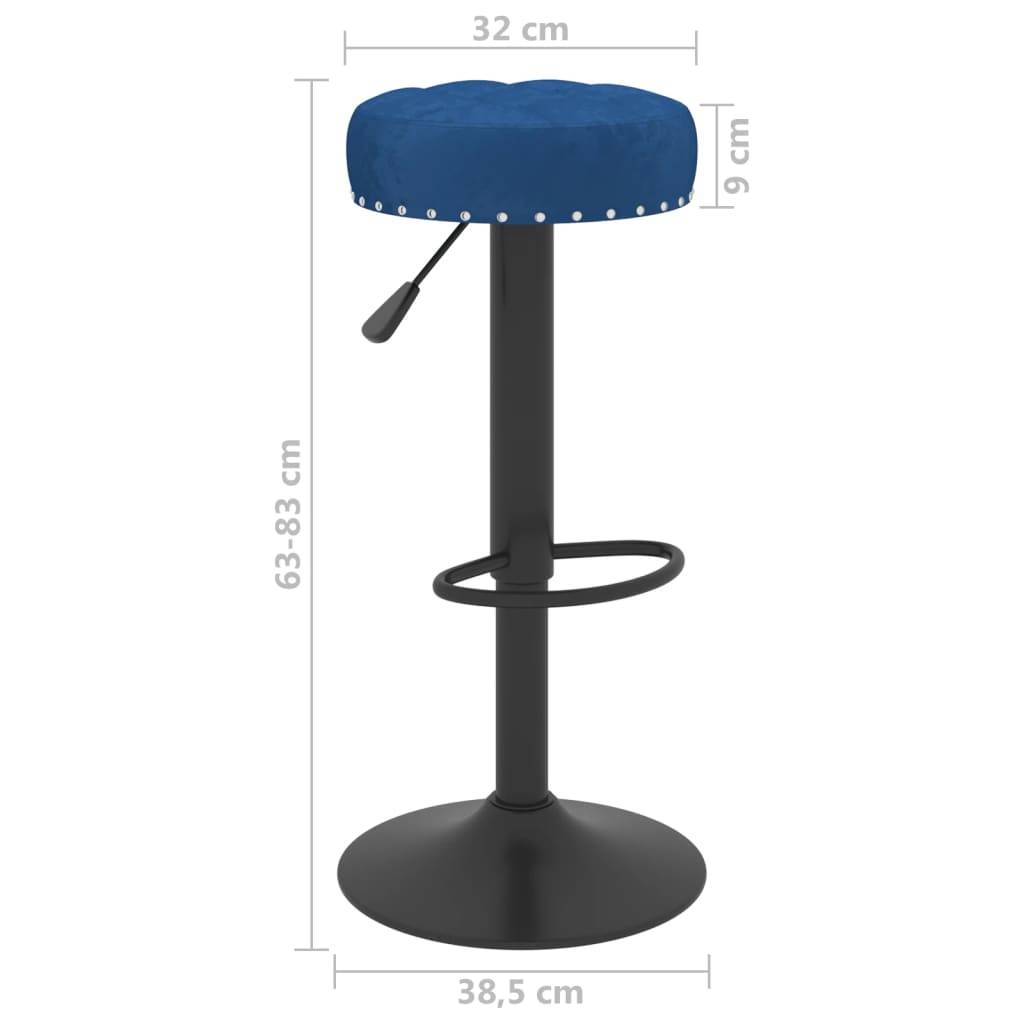 vidaXL Barhocker 2 Stk. Blau Samt