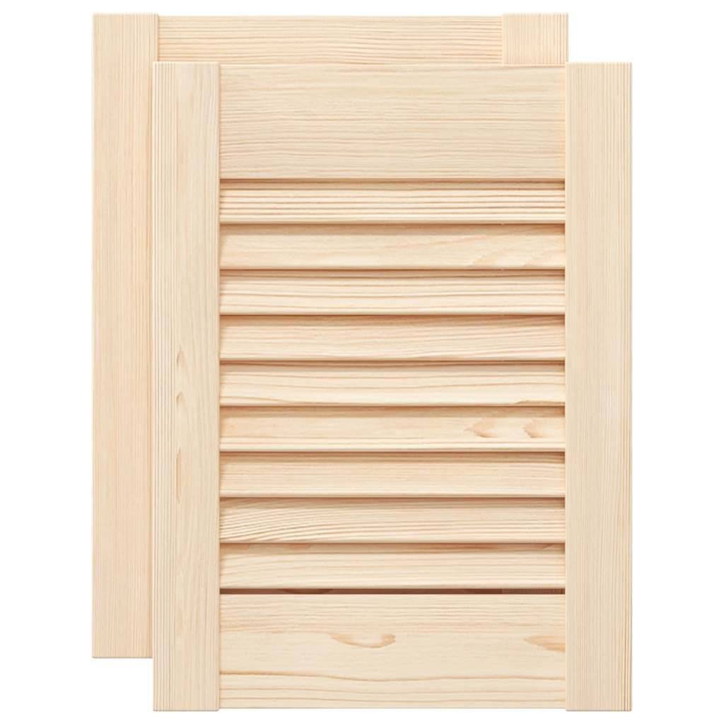 vidaXL Schranktüren Lamellen-Design 2 Stk. 39,5x29,5cm Massivholz