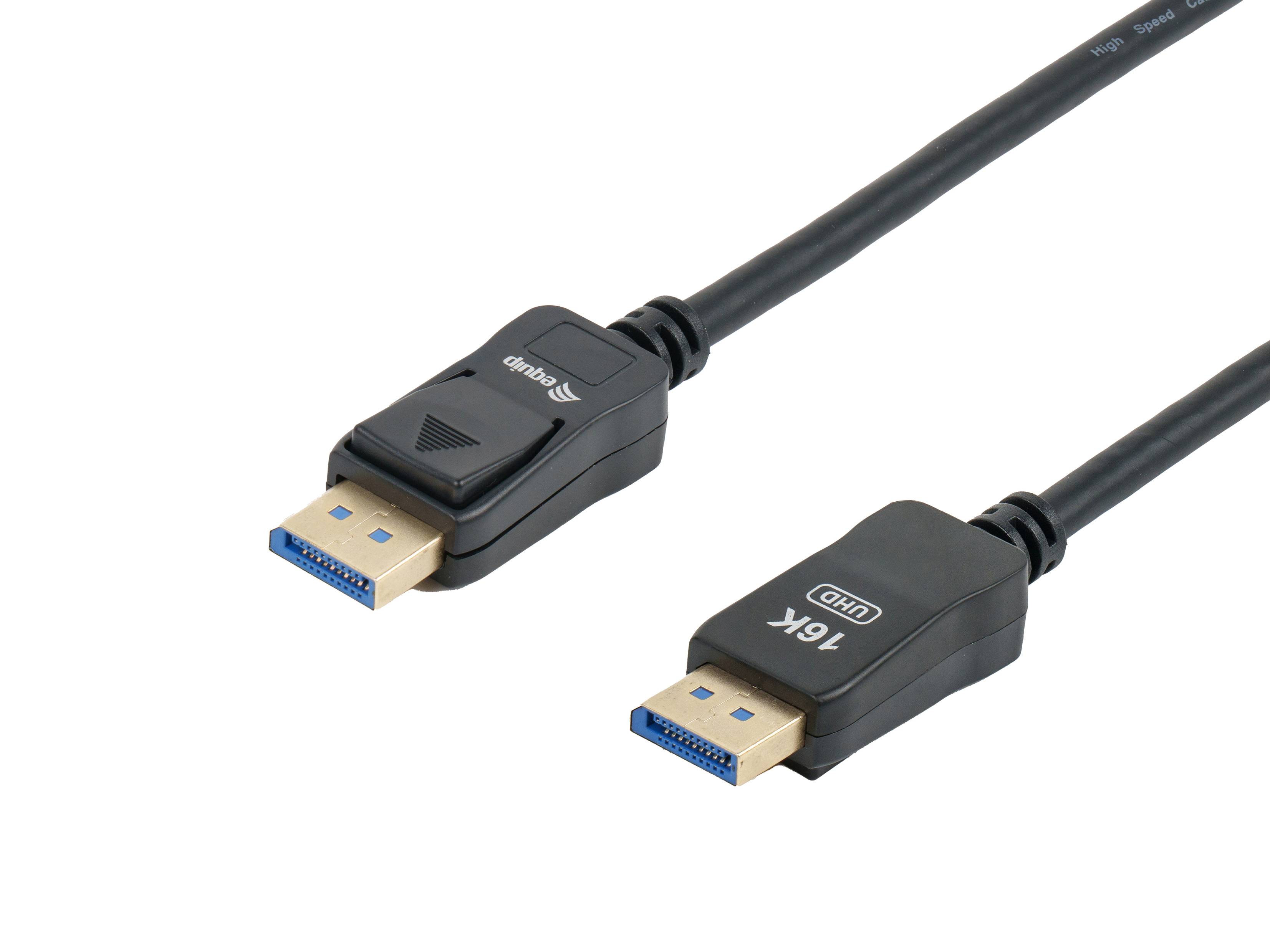 Zwei schwarze HDMI-Kabel mit vergoldeten Anschlüssen auf weißem Hintergrund, eines mit der Bezeichnung 