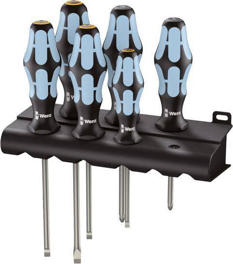 Wera 3334/3355/6 Schraubendrehersatz, Edelstahl + Rack Multimedia-Technik Werkzeug