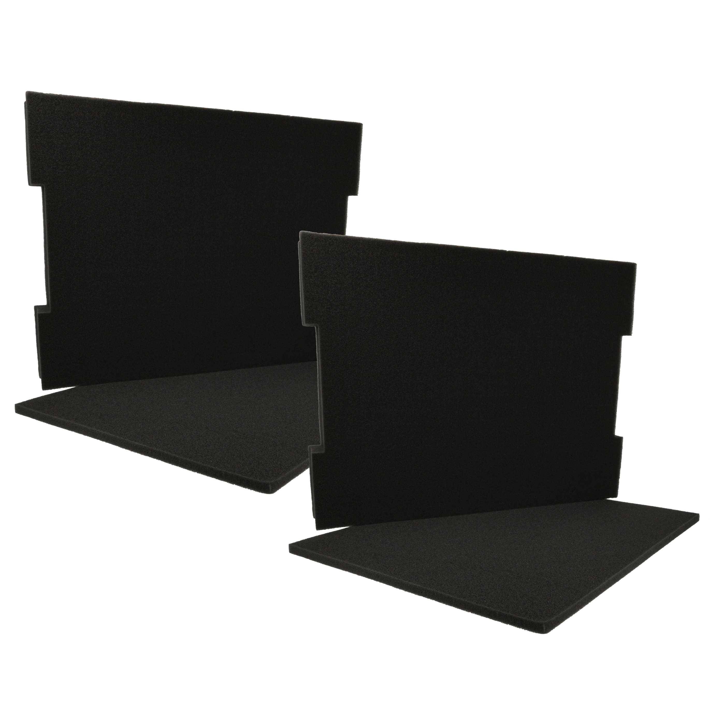 vhbw 2x Schaumstoffeinlage Ersatz für Bosch 6000003672 für Werkzeugkoffer - vorperforierter Schaumstoff Schwarz