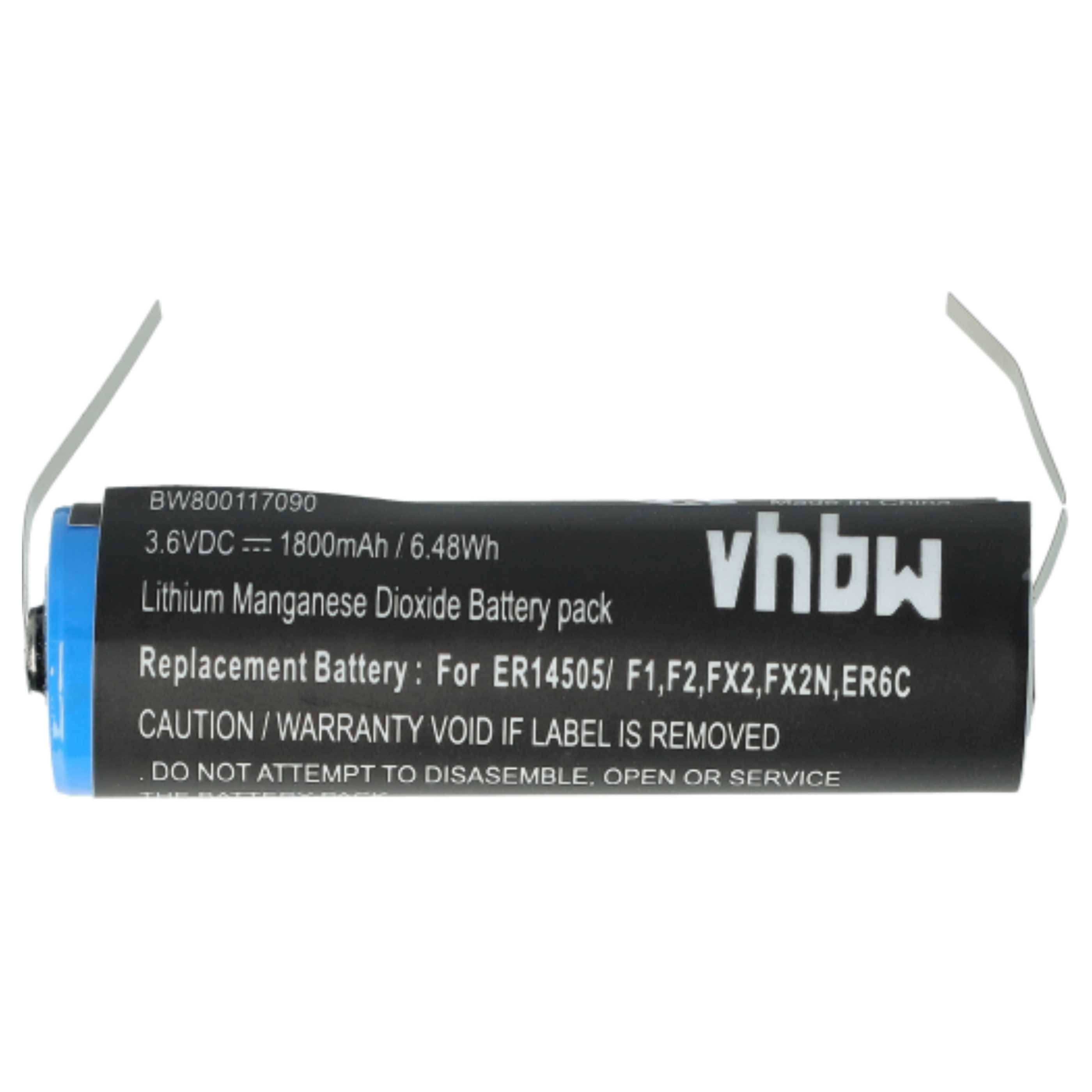 vhbw 5x Batterie Ersatz für Maxell ER6C für PLC Programmable Logic Controller (1800 mAh, 3,6 V, Li-MnO2)