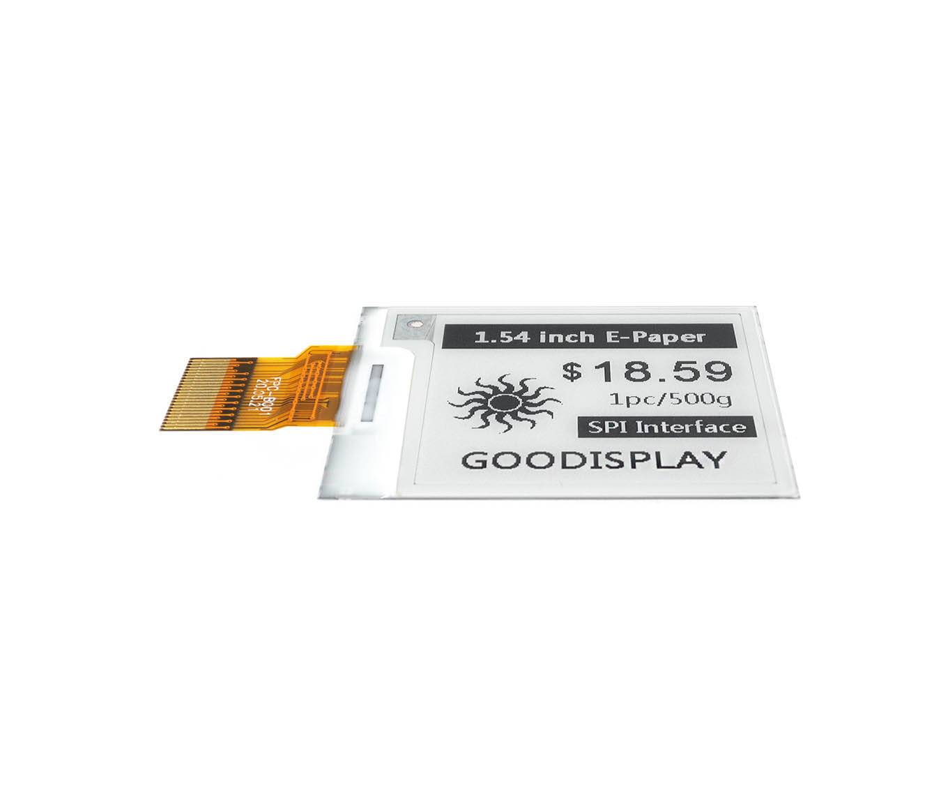 GooDisplay 1.54inch 200x200 Dot Matrix E-ink Display GDEY0154D67