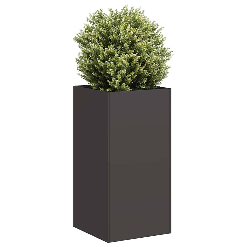 vidaXL Pflanzkübel Schwarz 40x40x80 cm Kaltgewalzter Stahl