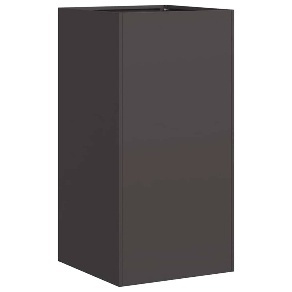 vidaXL Pflanzkübel Schwarz 40x40x80 cm Kaltgewalzter Stahl