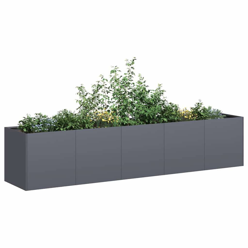 vidaXL Pflanzkübel Anthrazit 200x40x40 cm Kaltgewalzter Stahl