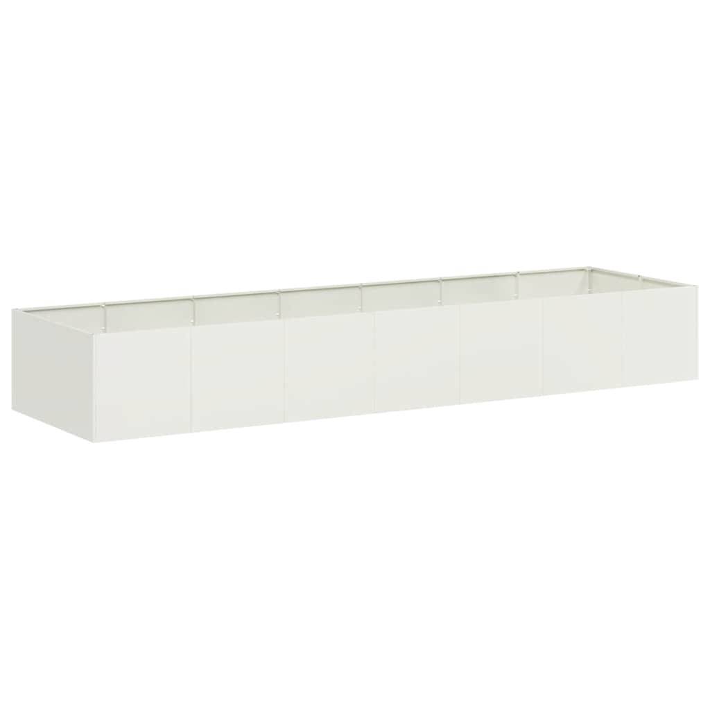 vidaXL Pflanzgefäß Weiß 280x80x40 cm Stahl