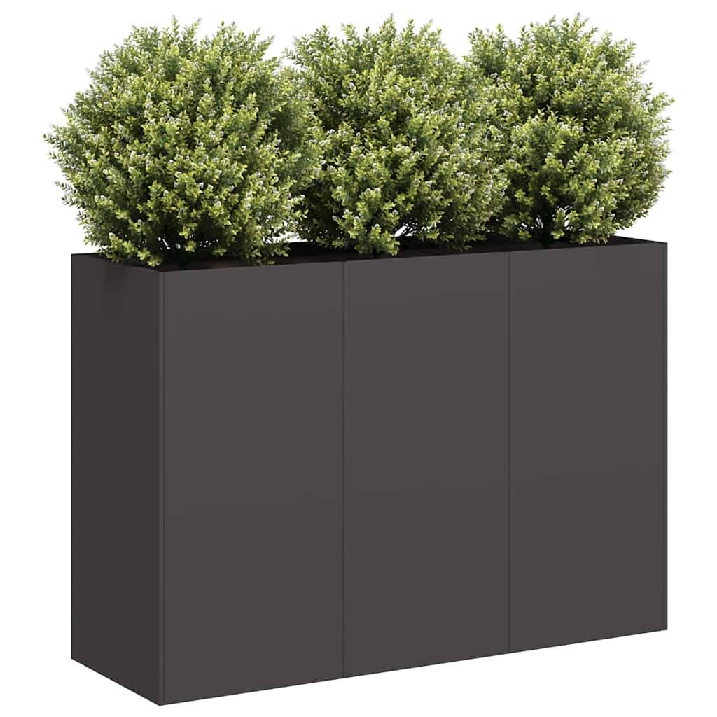 vidaXL Pflanzkübel Schwarz 120x40x80 cm Kaltgewalzter Stahl