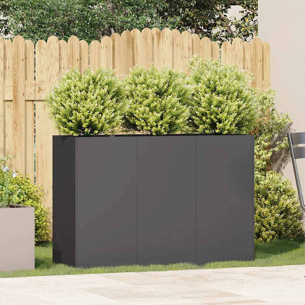 vidaXL Pflanzkübel Schwarz 120x40x80 cm Kaltgewalzter Stahl