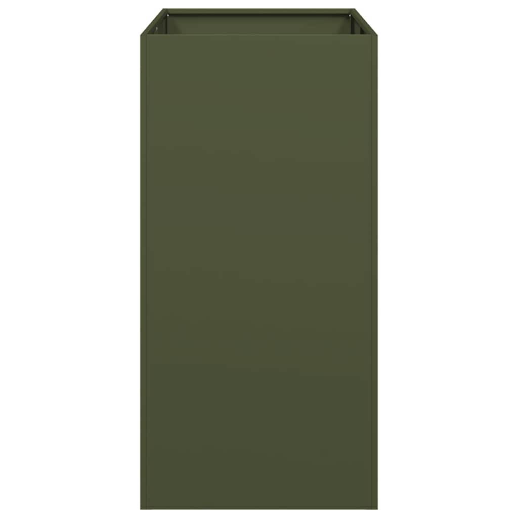 vidaXL Pflanzgefäß Olivgrün 40x80x80 cm Stahl