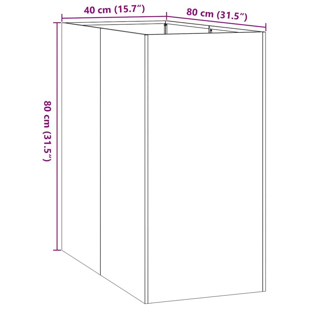 vidaXL Pflanzgefäß Olivgrün 40x80x80 cm Stahl