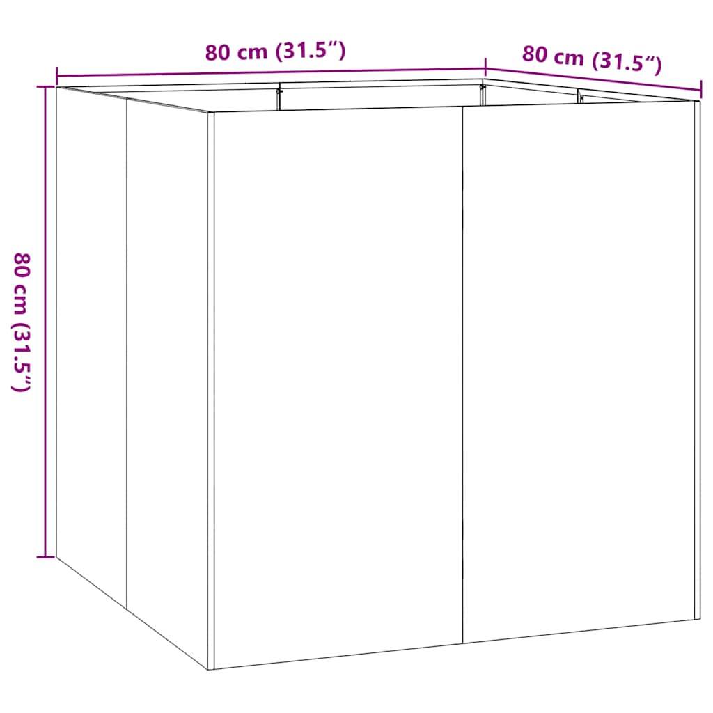 vidaXL Pflanzgefäß Olivgrün 80x80x80 cm Stahl