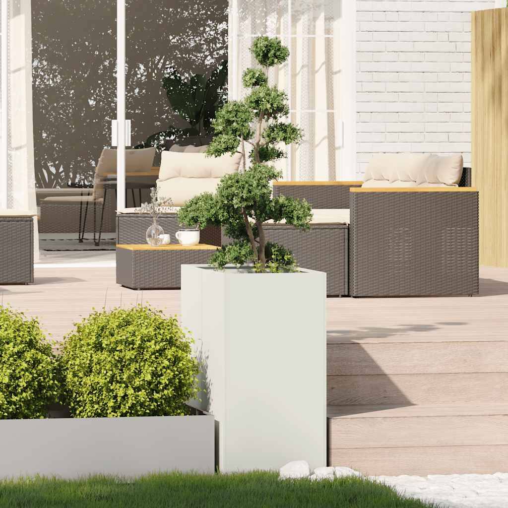 vidaXL Pflanzgefäß Weiß 40x80x80 cm Stahl