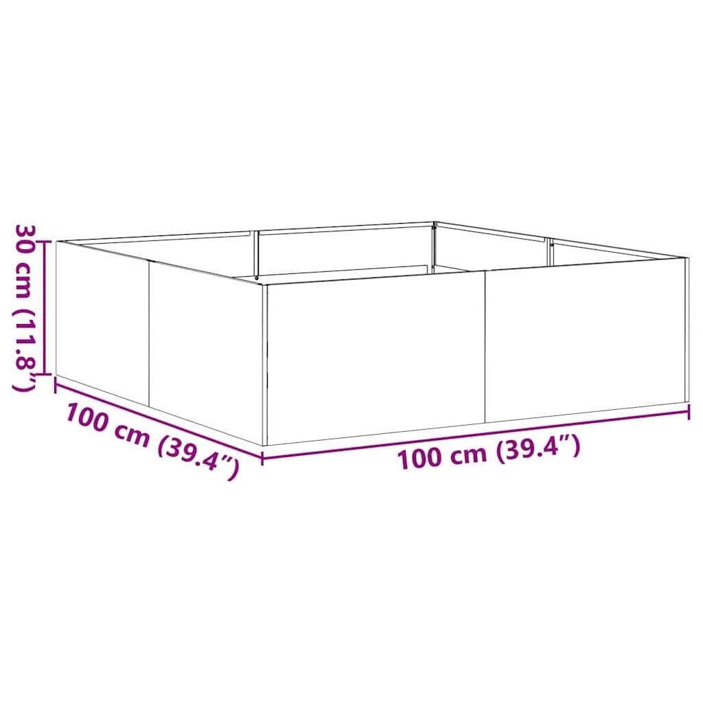 vidaXL Pflanzkübel Rostig 100x100x30 cm Wetterfester Stahl