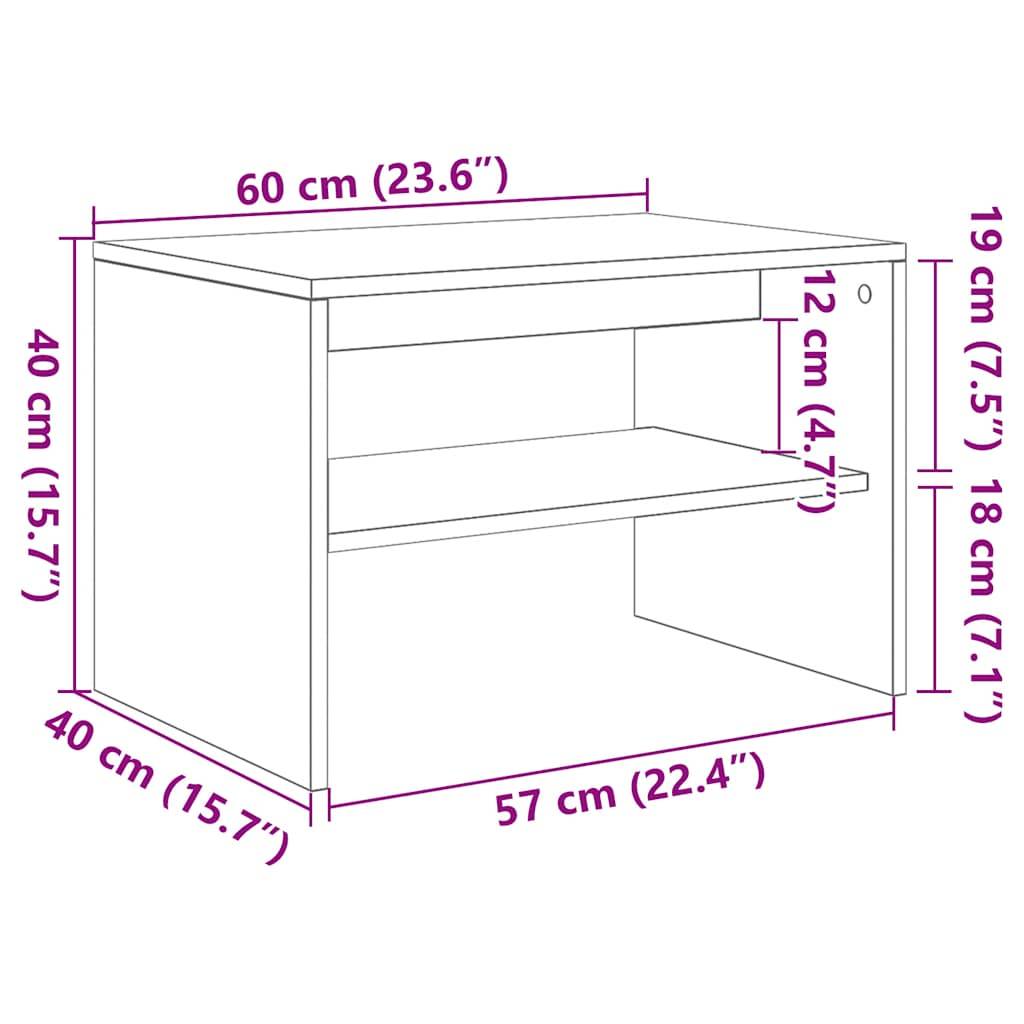 vidaXL TV-Schrank Schwarz Eichen-Optik 60x40x40 cm Holzwerkstoff