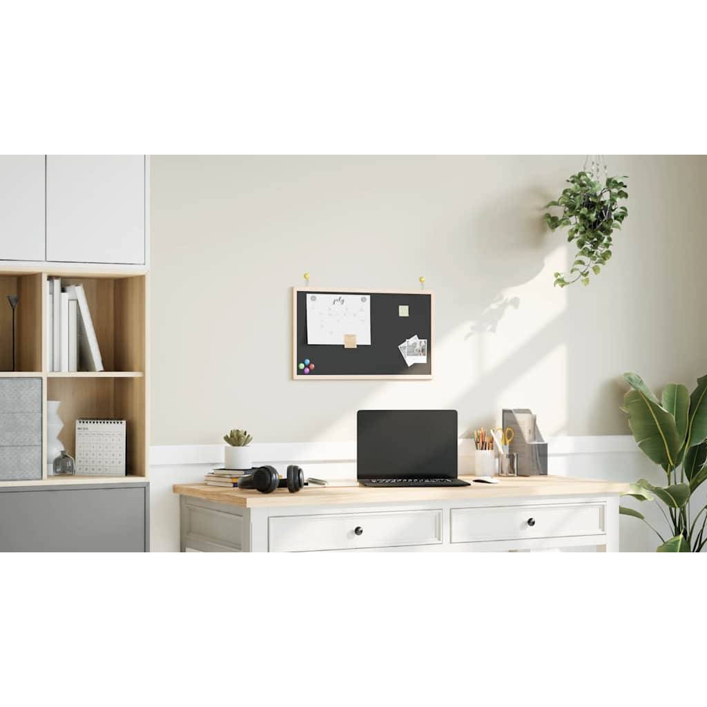 vidaXL Kreidetafel mit massivem Kiefernholzrahmen Schwarz 60x40 cm