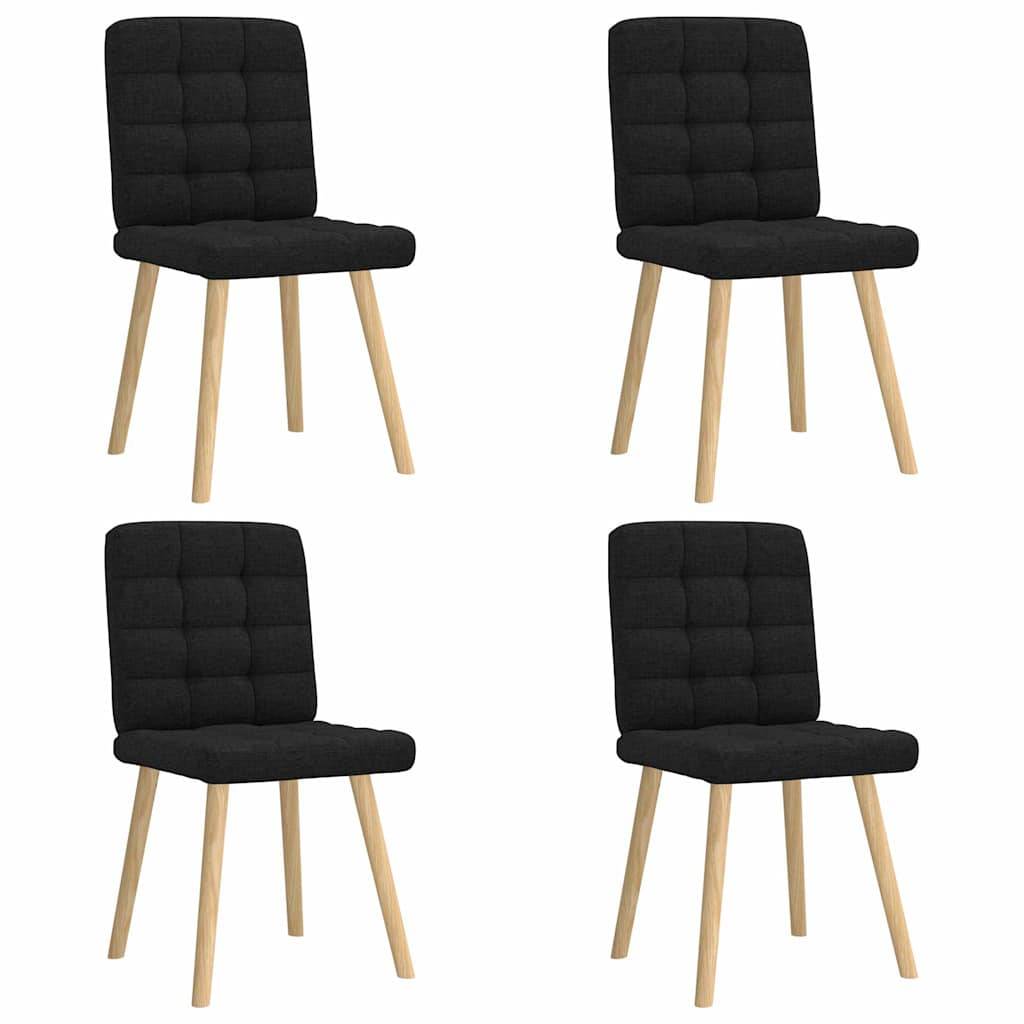 vidaXL Esszimmerstühle 4 Stk. Schwarz Stoff