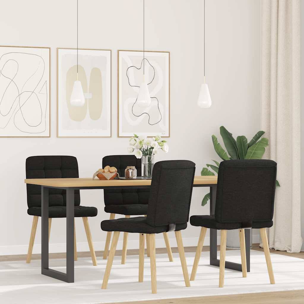 vidaXL Esszimmerstühle 4 Stk. Schwarz Stoff