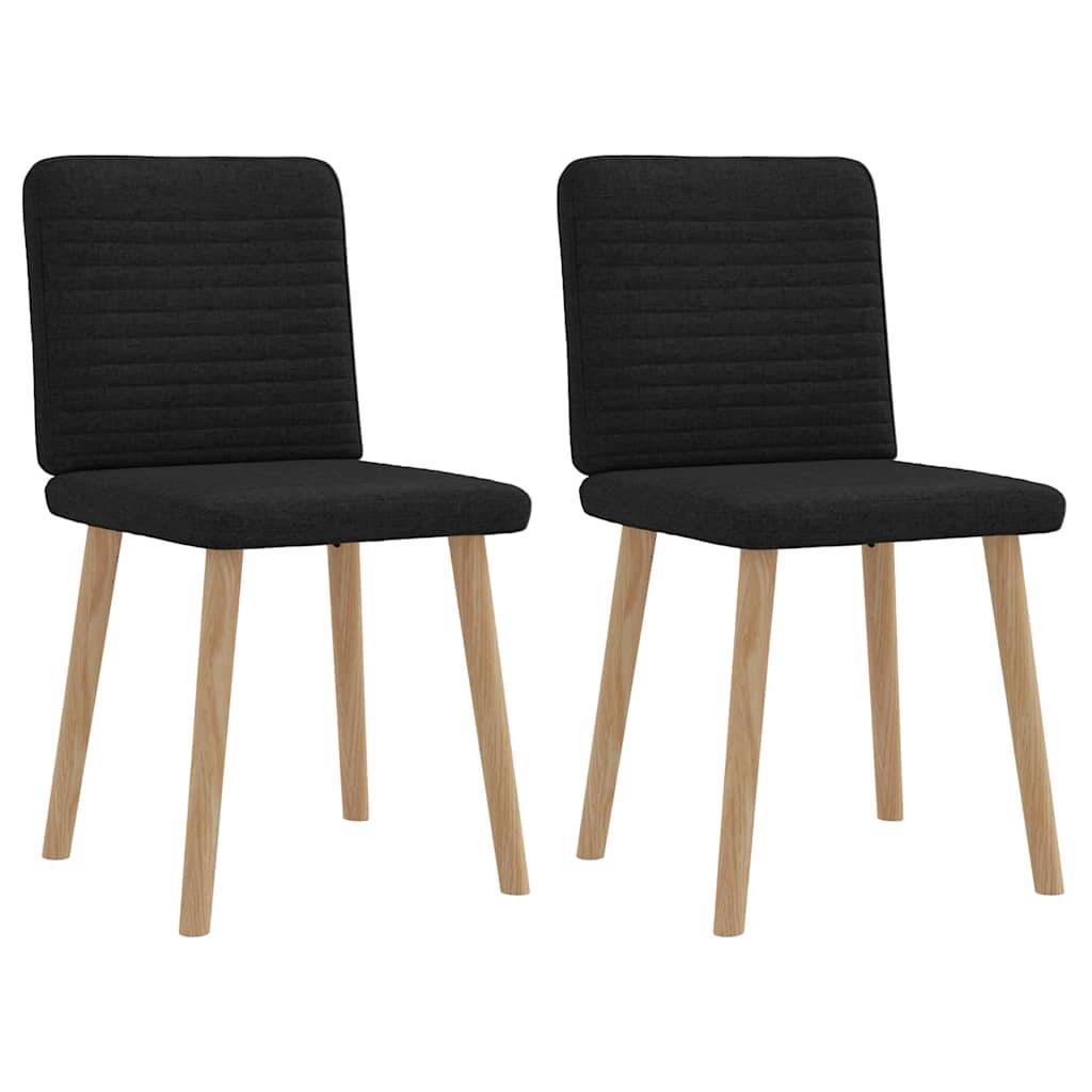 vidaXL Esszimmerstühle 2 Stk. Schwarz Stoff
