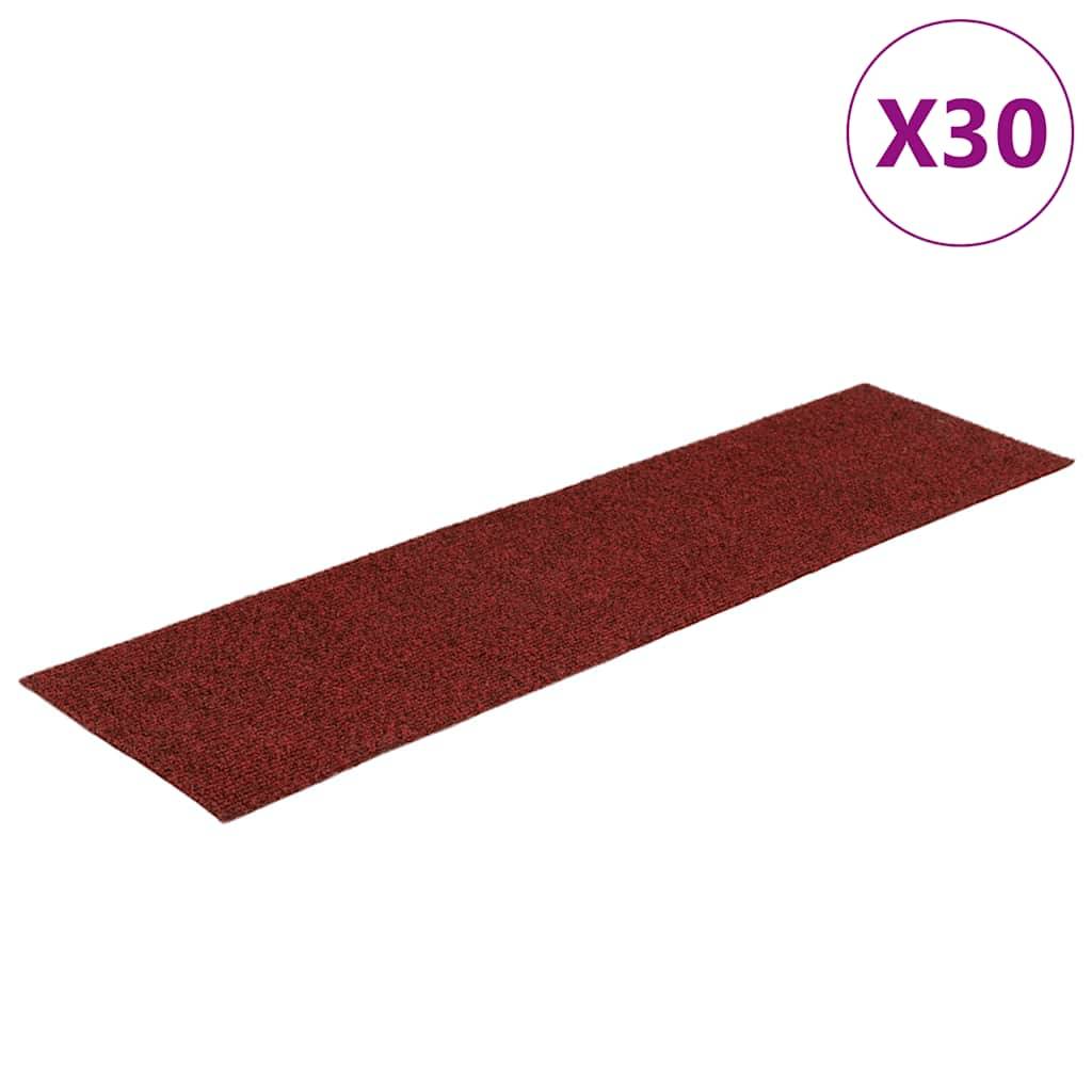 vidaXL Stufenmatten Selbstklebend 30 Stk. Rot 76x20cm Rechteckig