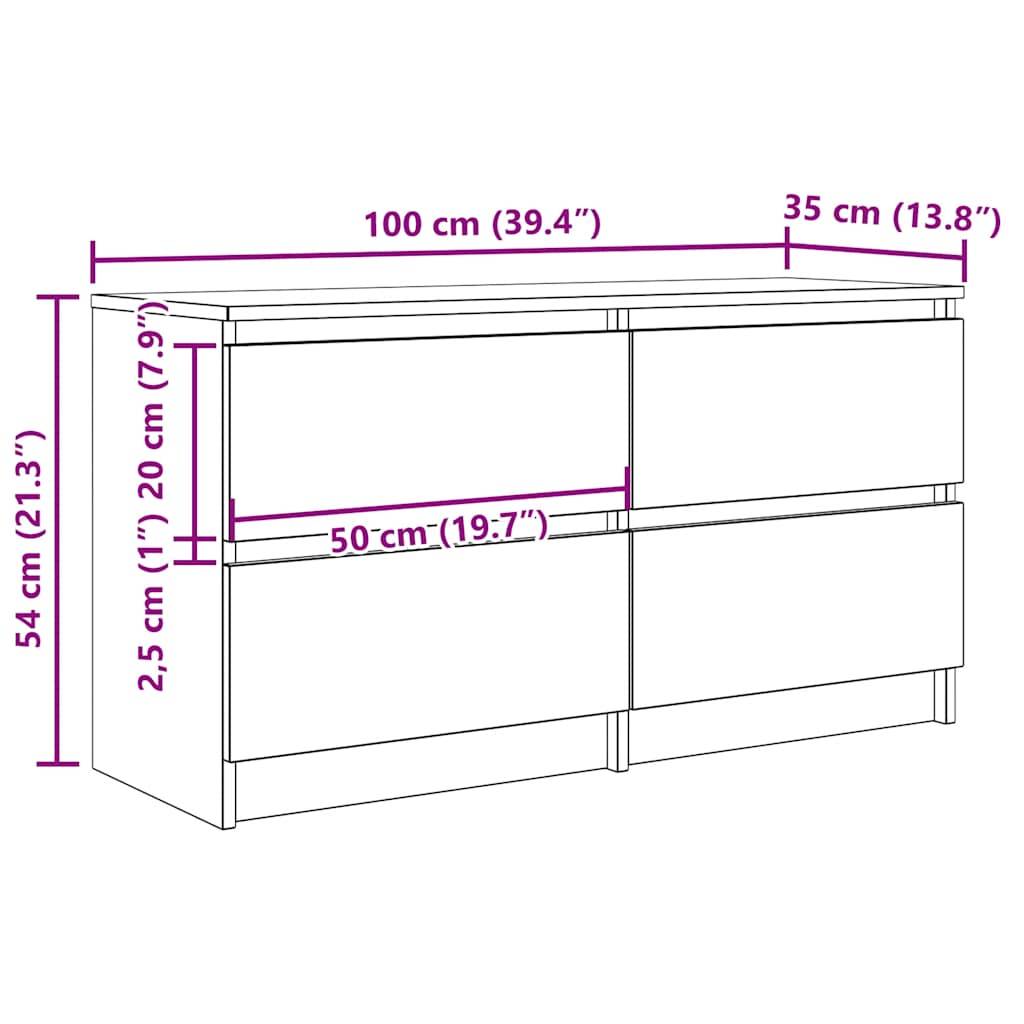 vidaXL TV-Schrank Sonoma-Eiche 100x35x54 cm Holzwerkstoff