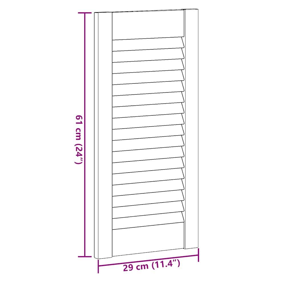 vidaXL Schranktüren Lamellen-Design 2 Stk. 61,5x29,5cm Massivholz
