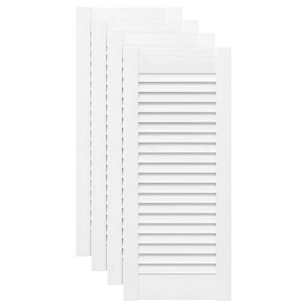 vidaXL Schranktüren Lamellen-Design 4 Stk. Weiß 69x29,5 cm