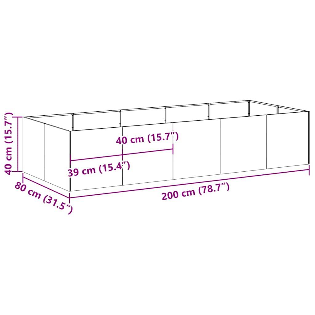 vidaXL Pflanzkübel 200x80x40 cm Edelstahl