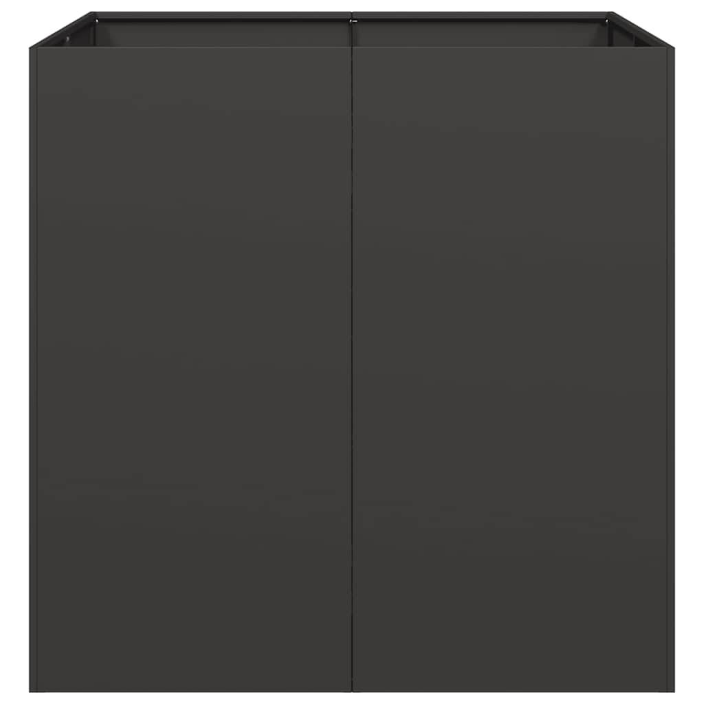 vidaXL Pflanzkübel Schwarz 80x80x80 cm Stahl