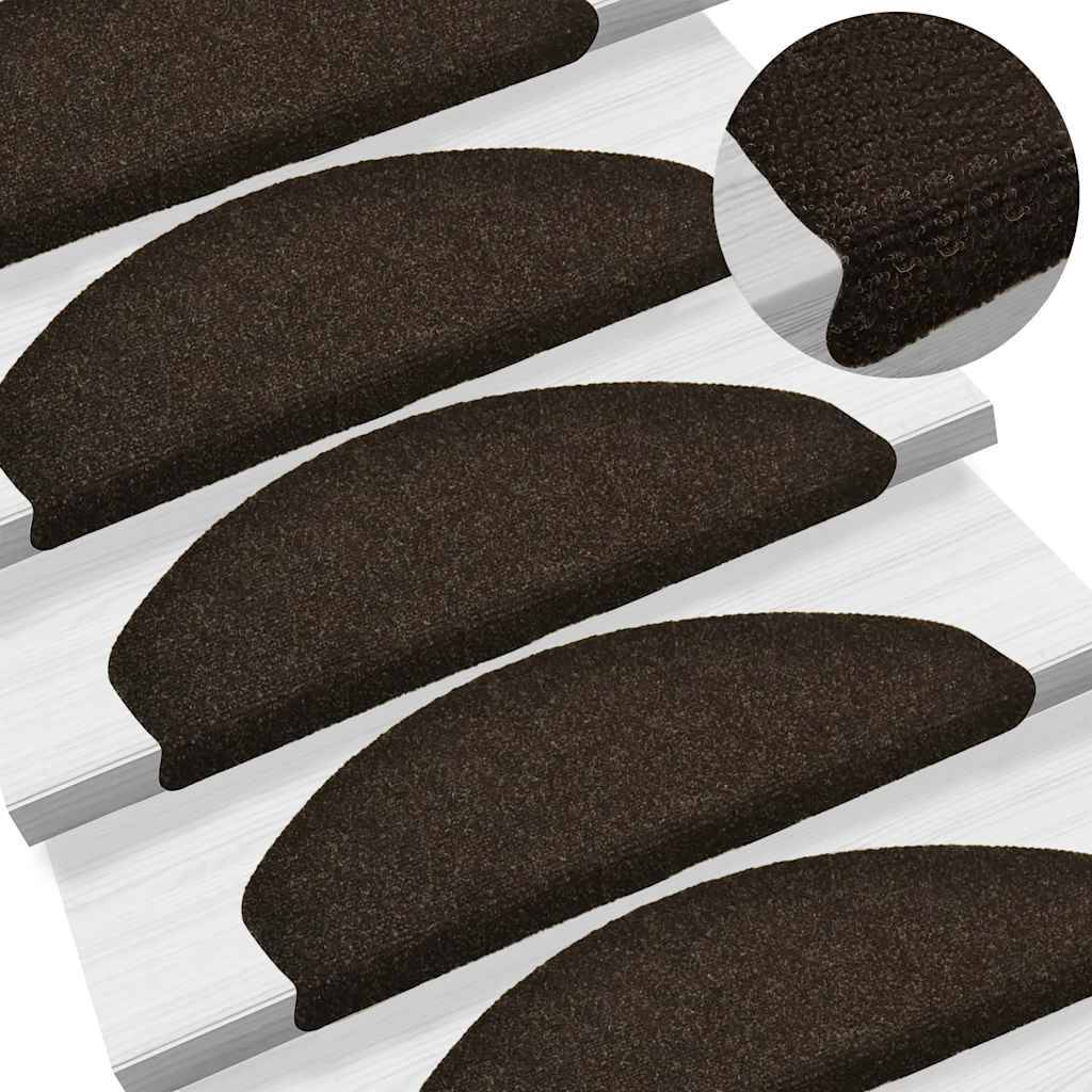 vidaXL Stufenmatten Selbstklebend 30 Stk. Dunkelbraun 65x21x4 cm