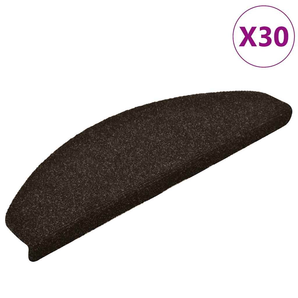 vidaXL Stufenmatten Selbstklebend 30 Stk. Dunkelbraun 65x21x4 cm