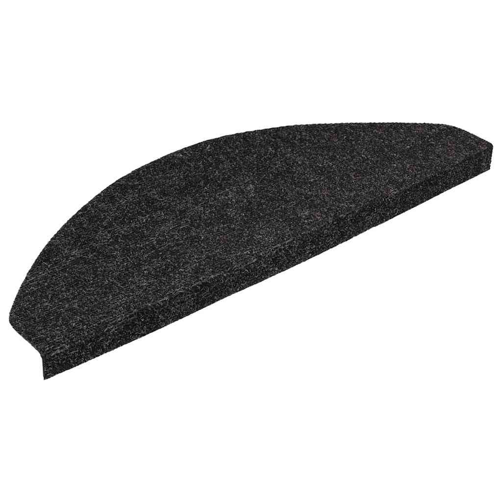 vidaXL Stufenmatten Selbstklebend 30 Stk. Schwarz 56x17x3 cm