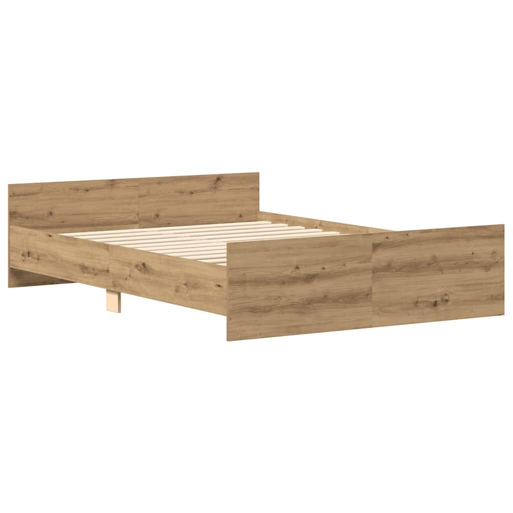 vidaXL Bettgestell ohne Matratze Artisan-Eiche 140x190cm Holzwerkstoff