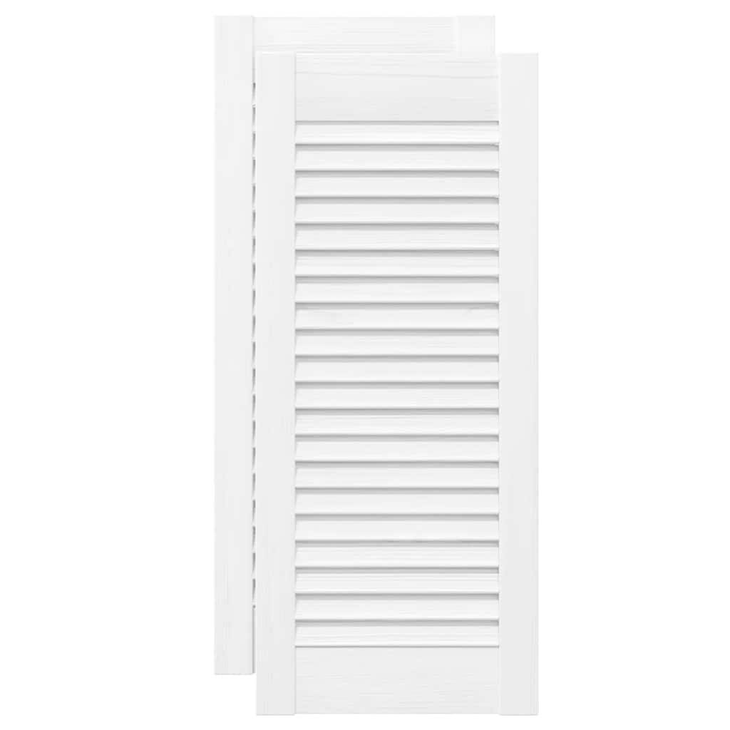 vidaXL Schranktüren Lamellen-Design 2 Stk. Weiß 69x29,5 cm