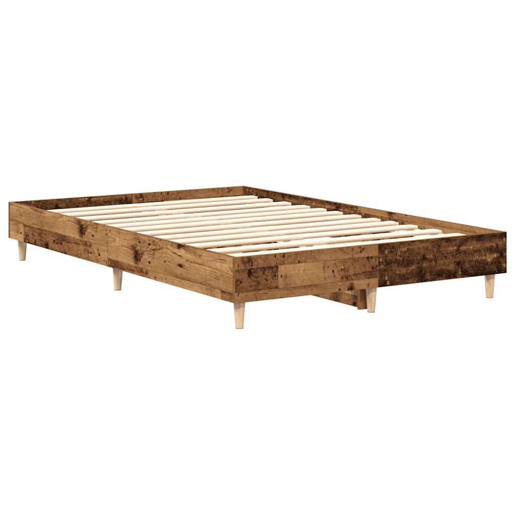 vidaXL Bettgestell ohne Matratze Altholz-Optik 120x200cm Holzwerkstoff