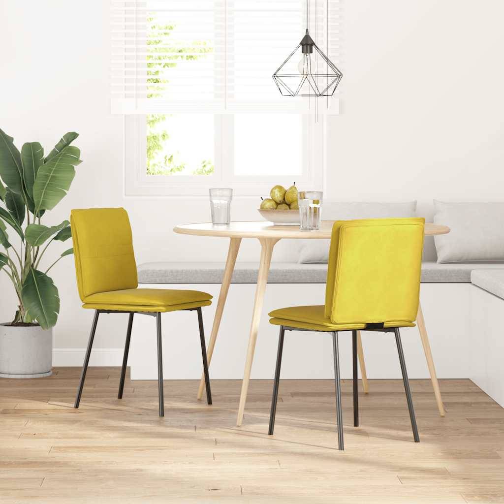 vidaXL Esszimmerstühle 2 Stk. Gelb Samt