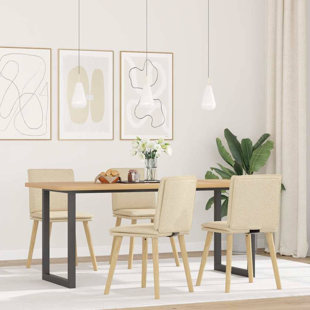 vidaXL Esszimmerstühle 4 Stk. Creme Stoff
