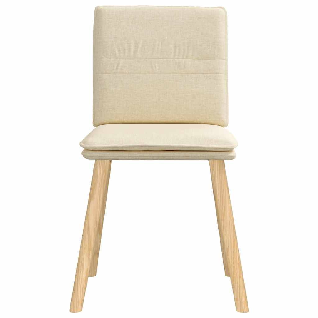 vidaXL Esszimmerstühle 4 Stk. Creme Stoff