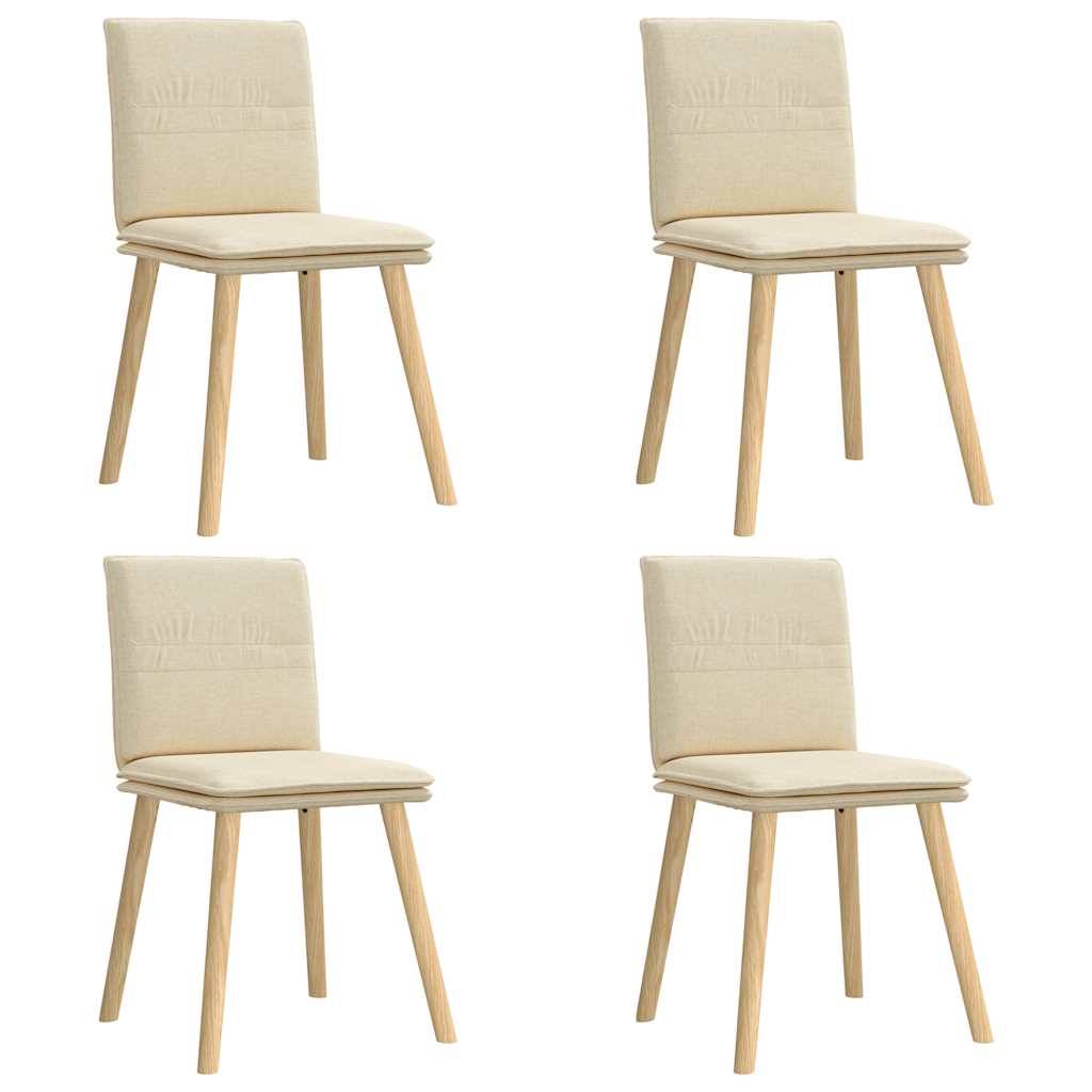 vidaXL Esszimmerstühle 4 Stk. Creme Stoff