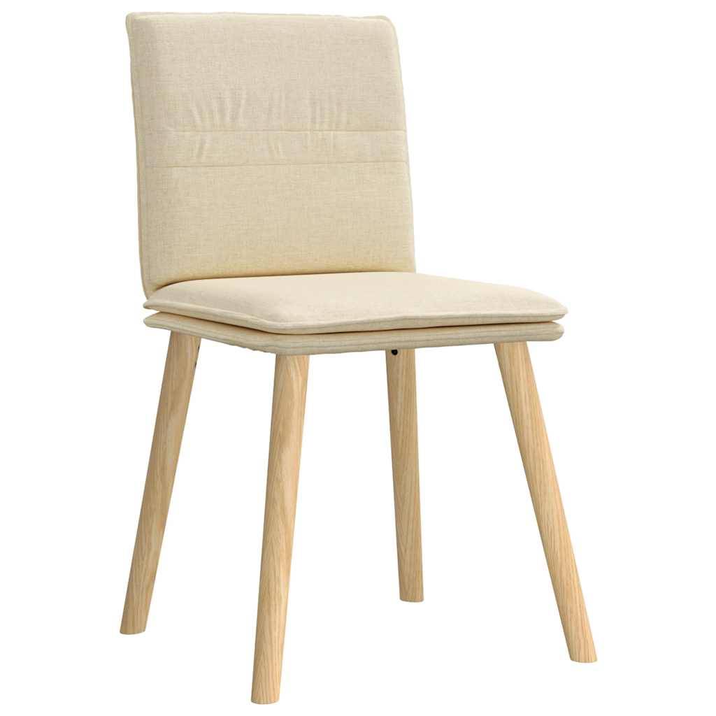 vidaXL Esszimmerstühle 4 Stk. Creme Stoff