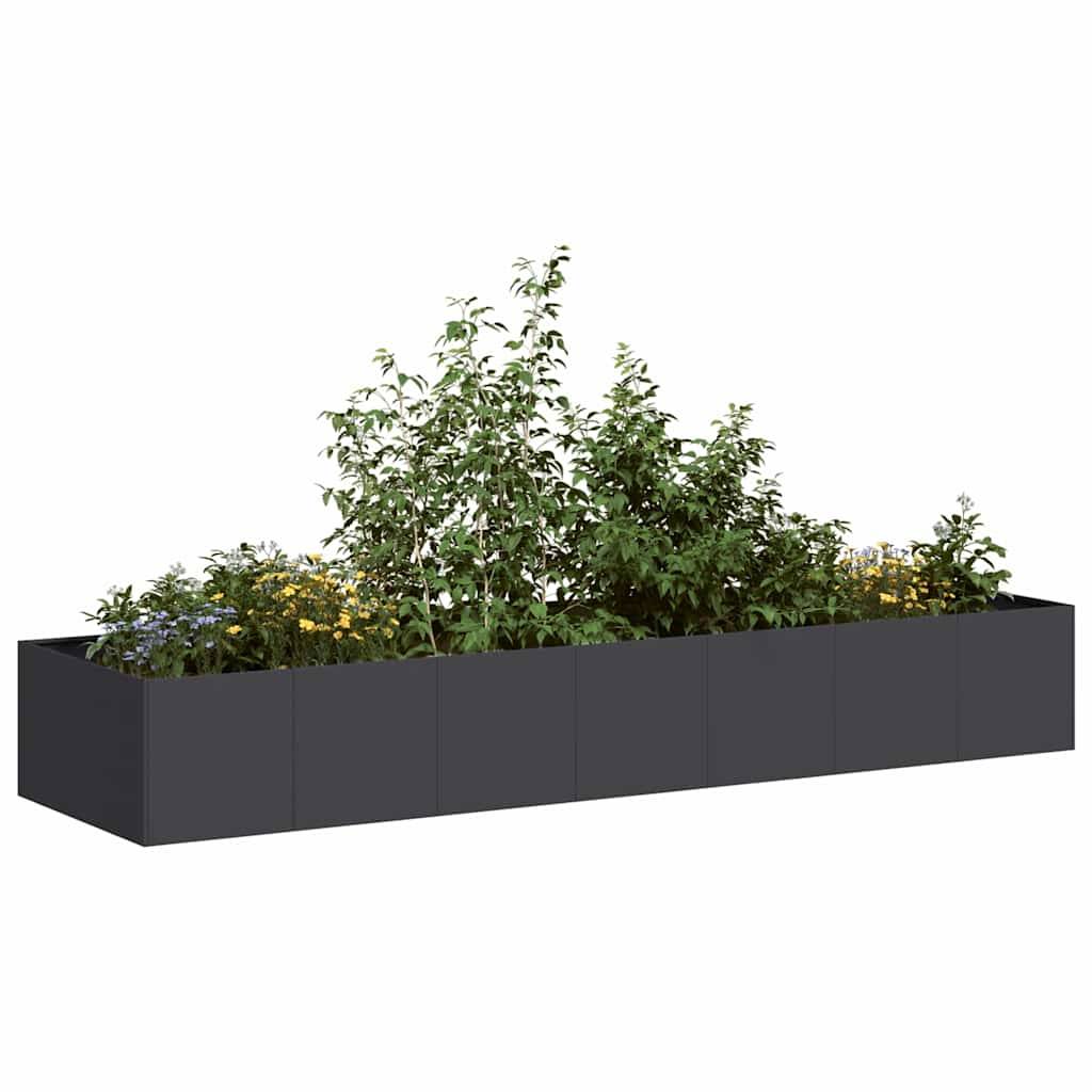 vidaXL Pflanzkübel Schwarz 280x80x40 cm Stahl