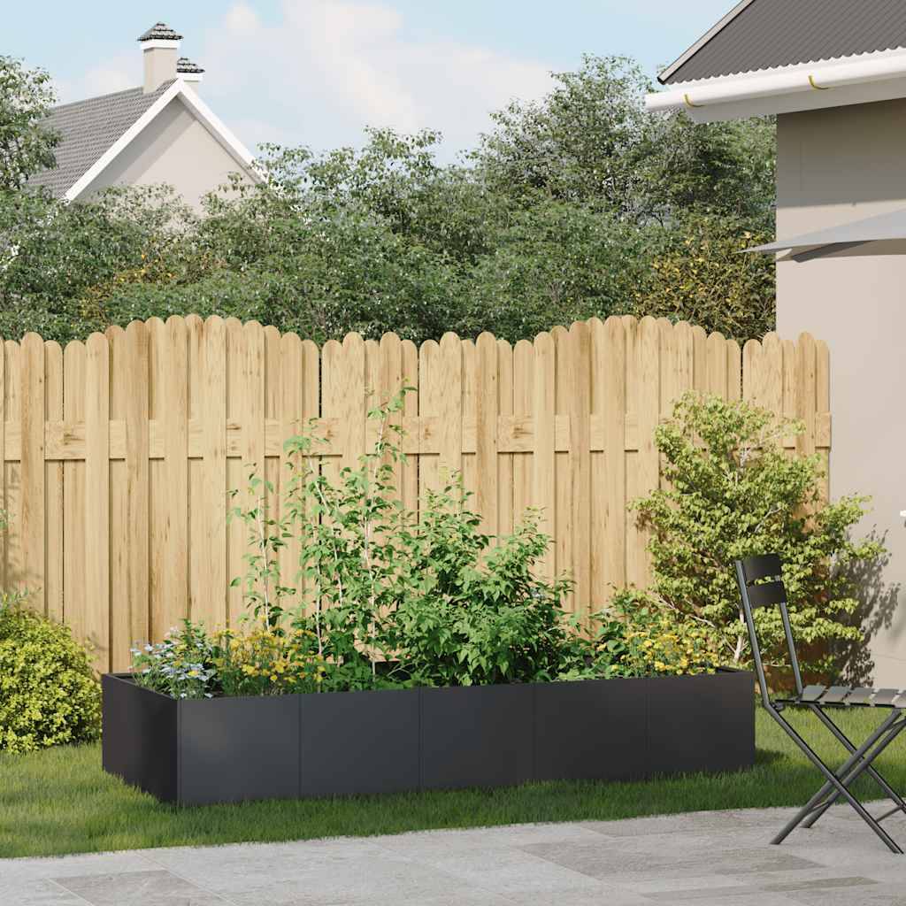 vidaXL Pflanzgefäß Schwarz 200x80x40 cm Stahl