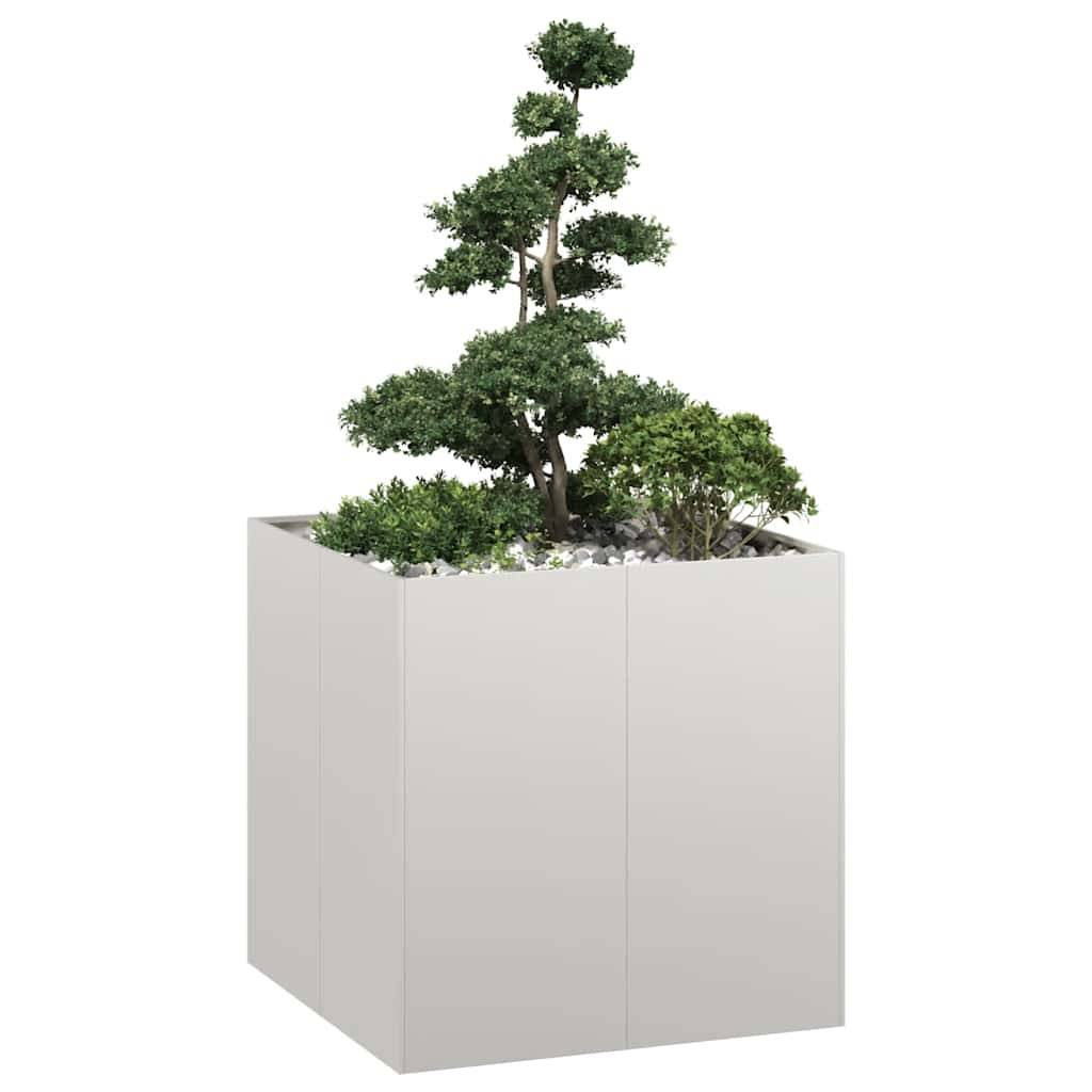 vidaXL Pflanzkübel 80x80x80 cm Edelstahl