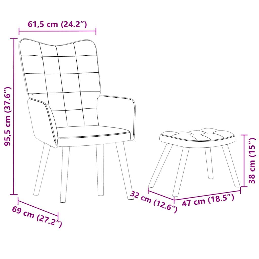 vidaXL Relaxsessel mit Hocker Weinrot Samt