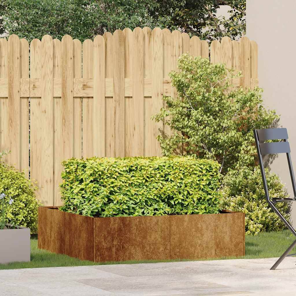 vidaXL Pflanzkübel Rostig 100x100x30 cm Wetterfester Stahl