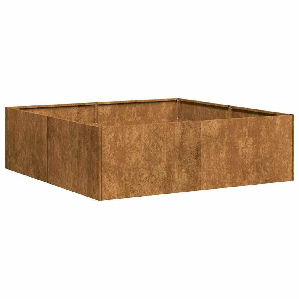 vidaXL Pflanzkübel Rostig 100x100x30 cm Wetterfester Stahl