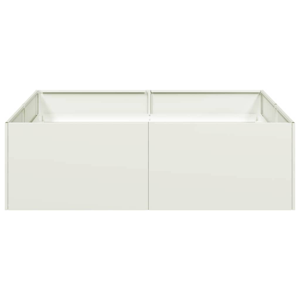 vidaXL Pflanzkübel Weiß 100x100x30 cm Stahl