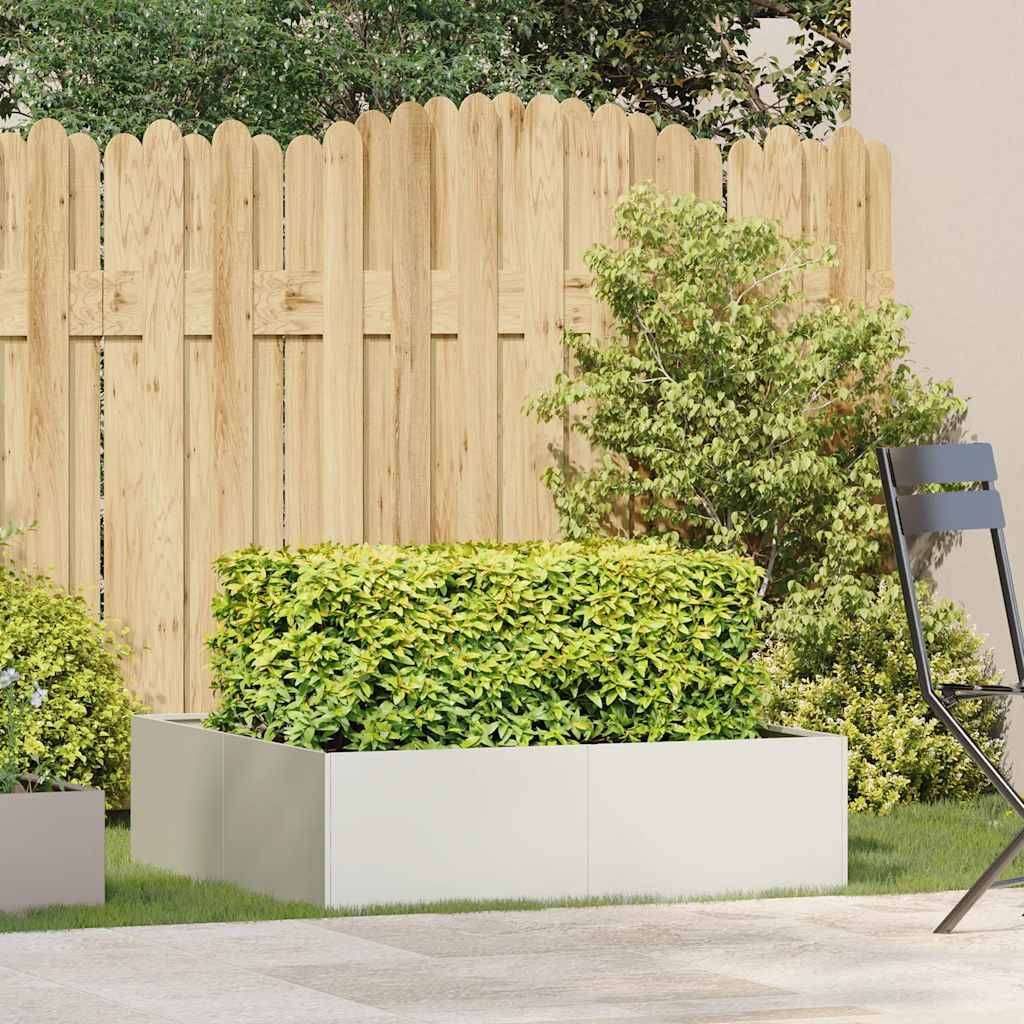 vidaXL Pflanzkübel Weiß 100x100x30 cm Stahl